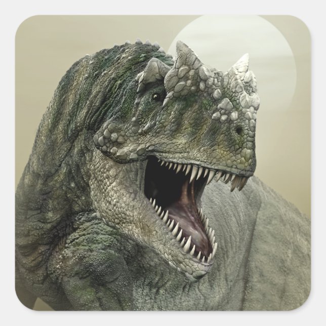 Allosaurus Dinosaur Square Sticker (Vorderseite)