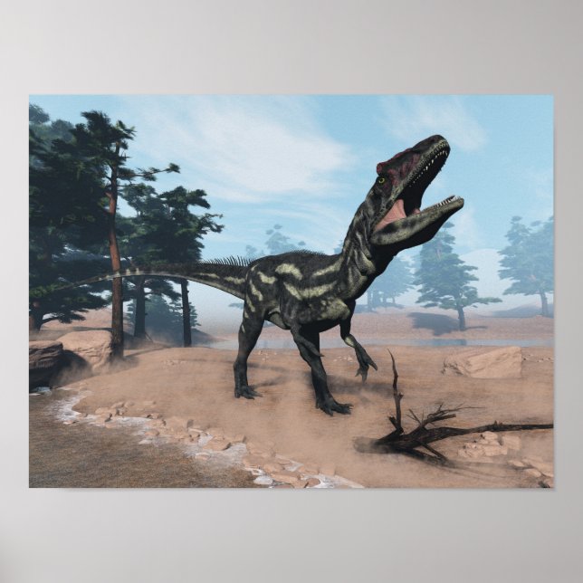 Allosaurus dinosaurier brüllen - 3D rendern Poster (Vorne)