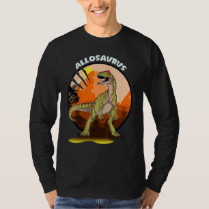 Allosaurus Dinosaurier mit Hintergrund T-Shirt