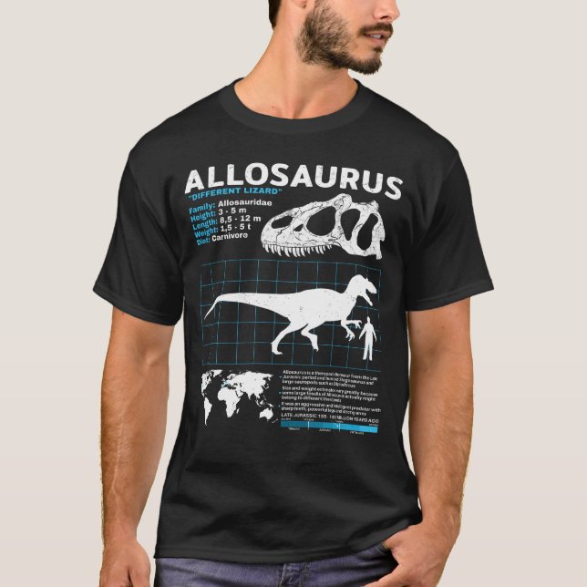Allosaurus Fact Sheet T - Shirt (Vorderseite)
