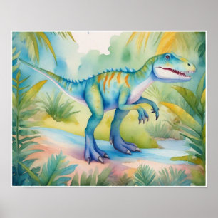 Allosaurus Kinderzimmer Art Poster