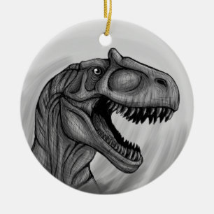 Allosaurus Sketch Keramik Ornament