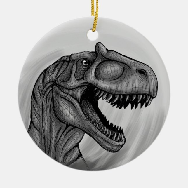 Allosaurus Sketch Keramik Ornament (Vorne)