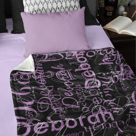 Allover Personalisierte Typografie Blanket für sie Fleecedecke