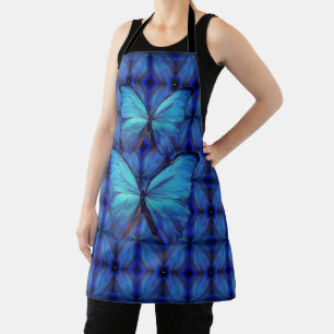 Allover Print Schürze Blue Morpho Schmetterlinge