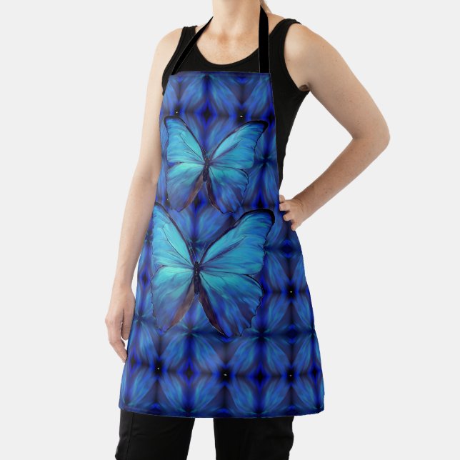 Allover Print Schürze Blue Morpho Schmetterlinge (InSitu)