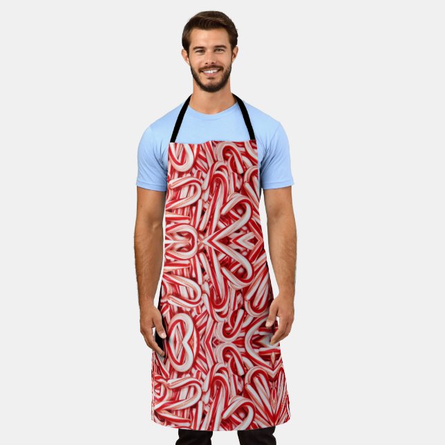 Allover Print Schürze Candy Canes (Getragen)