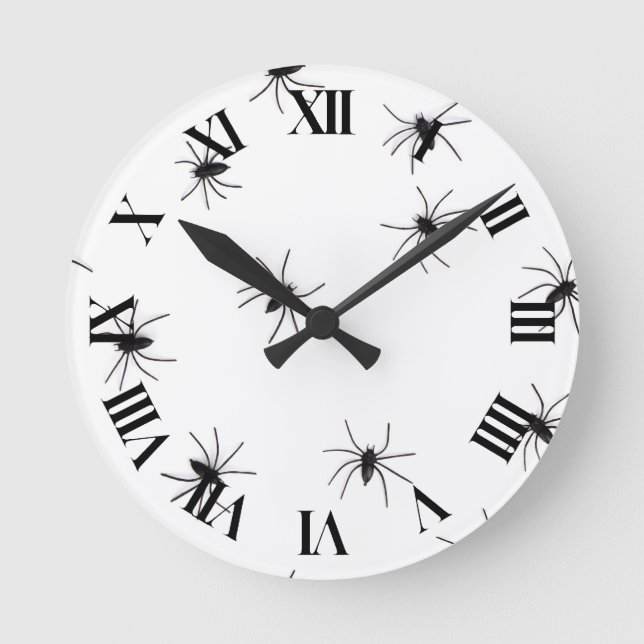 Allover Spiders Halloween Runde Wanduhr (Vorderseite)