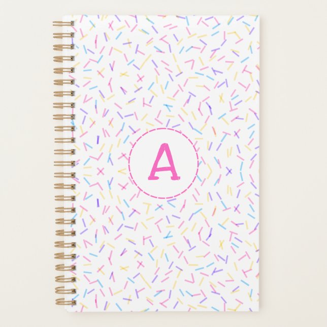 Allover Sprinkles Pink Multi Initial Planner Planer (Vorderseite)