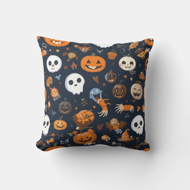 Allround-Charaktere Halloween-Muster Pillow Kissen (Vorderseite)