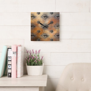 Allsehende-Augen-Wanduhr Quadratische Wanduhr