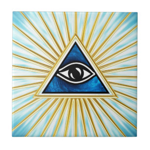 Allsehendes Auge Gottes, Pyramide, Freimaurer Fliese