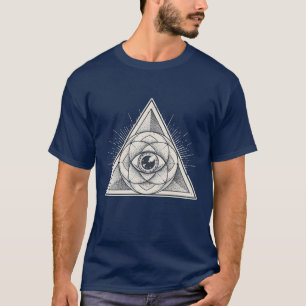 Allsehendes Auge Pyramide Illuminati Symbol Geomet T-Shirt