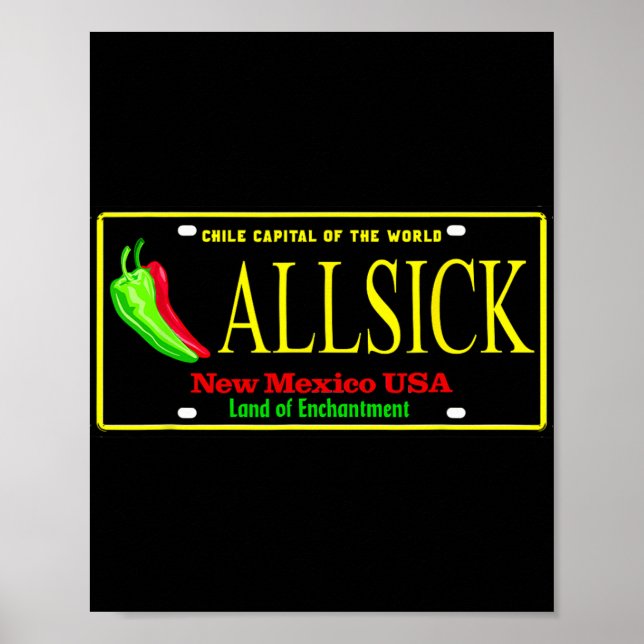 Allsick New Mexico Black And Yelllow  Poster (Vorne)