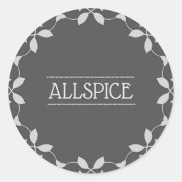 Allspice-Jar-Etikett Runder Aufkleber