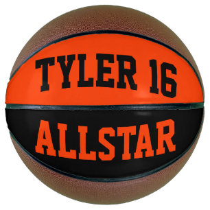 Allstar Black und Orange Personalize Basketball