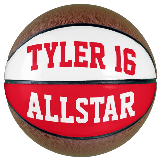 Allstar Red und White Basketball (Vorderseite)