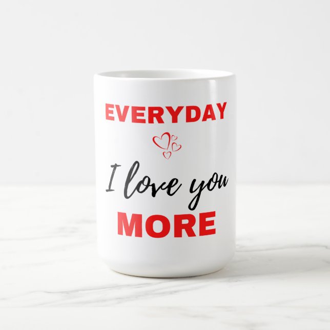 Alltag ich Liebe Sie mehr Schwarz Kaffeetasse (Mittel)