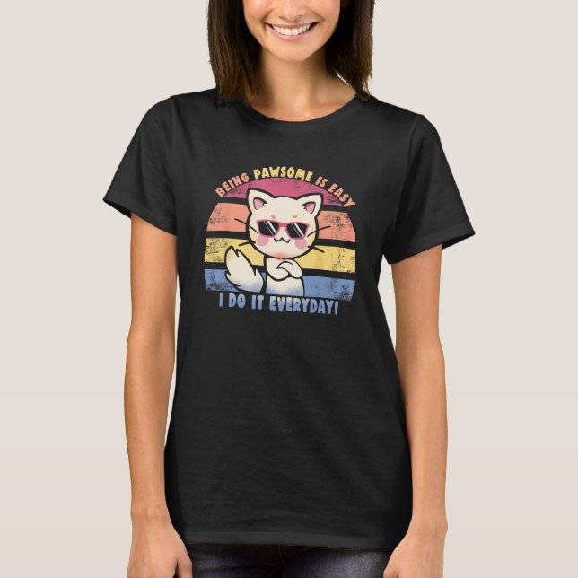 Alltägliche, Coole, vertraute Katze T-Shirt (Vorderseite)