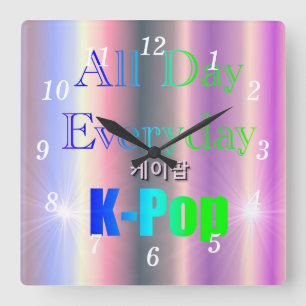 Alltägliche K-Pop-Wall-Uhr Quadratische Wanduhr