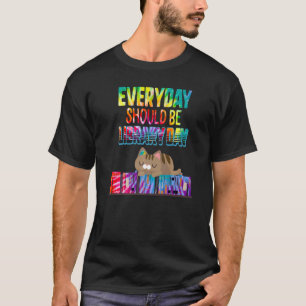 Alltäglicher Bibliothekstag Süße Katze Tiedye Kätz T-Shirt
