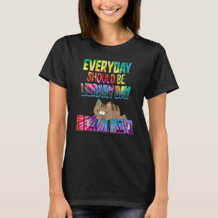 Alltäglicher Bibliothekstag Süße Katze Tiedye Kätz T-Shirt