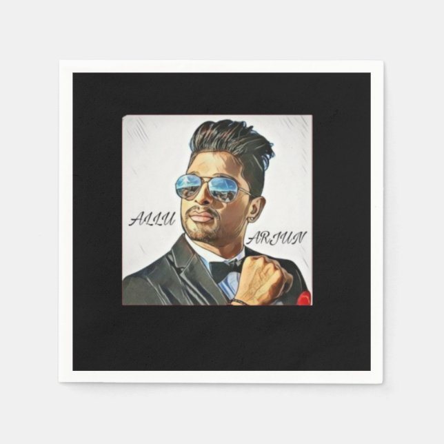 Allu Arjun Fan Illustration T - Shirt Serviette (Vorderseite)