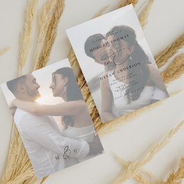 Allure Calligraphy Foto Wedding Einladung