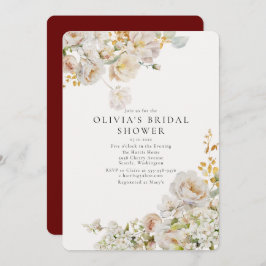 Allure - Weiße Rosen und Gipskraut Brautparty Einladung