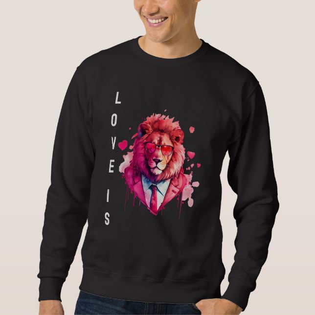 Alluring Love is With Heart Animal Valentine's day Sweatshirt (Vorderseite)