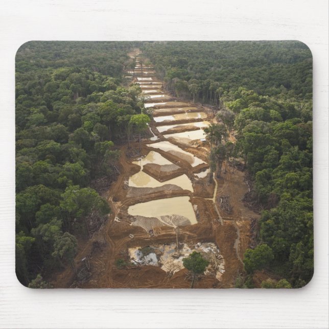 Alluvialer Goldbergbau. Regenwald, Guyana. Mousepad (Vorne)