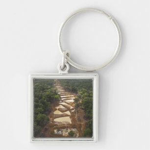 Alluvialer Goldbergbau. Regenwald, Guyana. Schlüsselanhänger