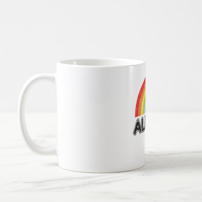 Ally AF Gay Pride LGBT Flag Geschenk Kaffeetasse (Links)