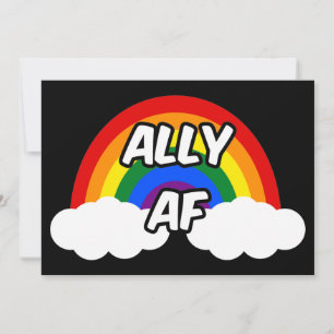 Ally AF I - LGBTQ-Flaggen Gay Trans Queer Stolz Einladung