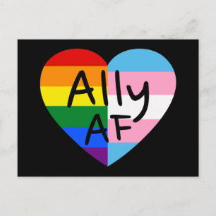 Ally AF III - LGBTQ Flagge Schwul Trans Queer Stol Postkarte