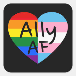Ally AF III - Queer Stolz der Gay Trans-Flagge fü Quadratischer Aufkleber