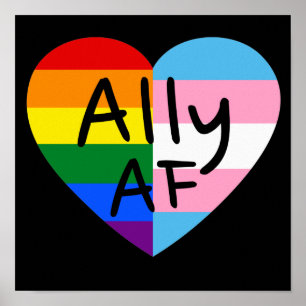 Ally AF III - Queer Stolz der Gay Trans-Flagge für Poster
