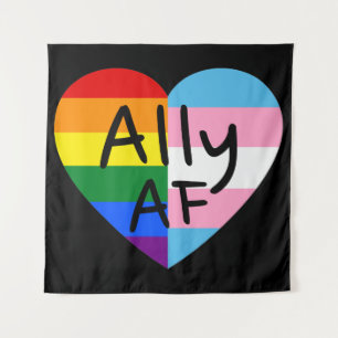 Ally AF III - Queer Stolz der Gay Trans-Flagge für Wandteppich