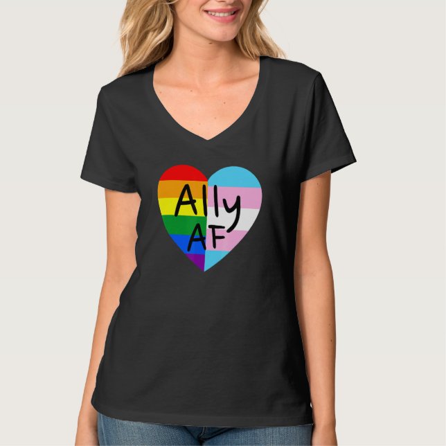 Ally Af Lgbtq Flag Gay Pride Gleichheit Trans Lesb T-Shirt (Vorderseite)