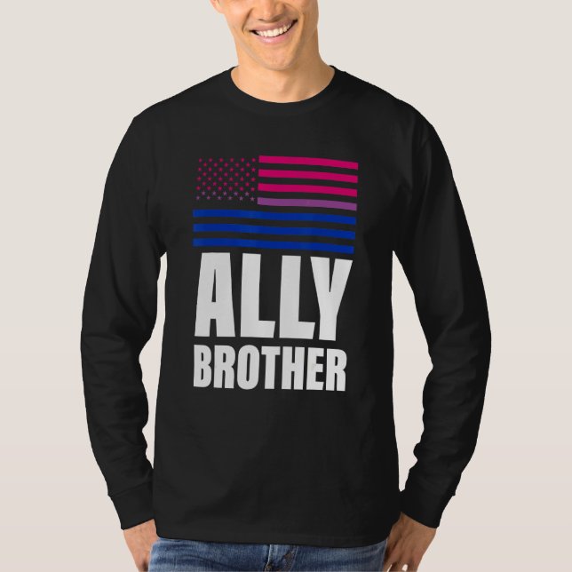 Ally Brother Bisexual Flag Lgbt Gay Pride T-Shirt (Vorderseite)