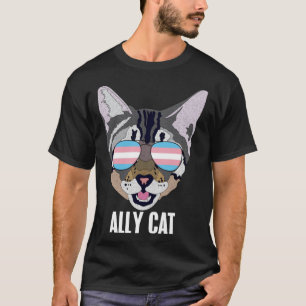 Ally Cat Funny Cat Trans Pride Pullover Hoodie