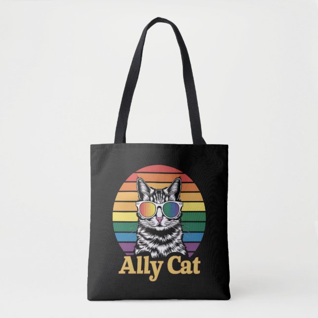 Ally Cat LGBT Rainbow Flag LGBTQ Geschenk (Vorderseite)