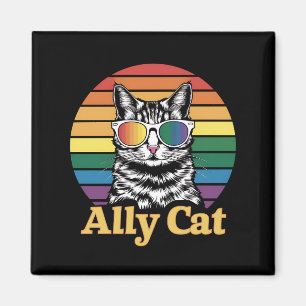 Ally Cat LGBT Rainbow Flag LGBTQ Geschenk Magnet