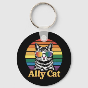 Ally Cat LGBT Rainbow Flag LGBTQ Geschenk Schlüsselanhänger