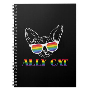 Ally Cat   Niedliche Katze   Regenbogen   Stolz Notizblock