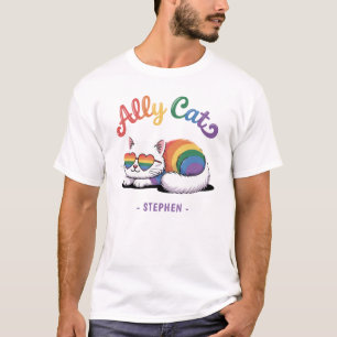 Ally Cat - Niedlicher LGBTQ-Preis für weiße Katze T-Shirt