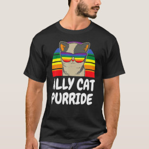 Ally Cat Purride Cat Gay Pride Ally Cat T-Shirt