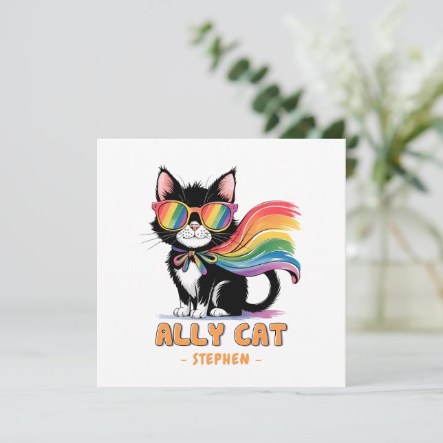 Ally Cat - Rainbow Cat LGBTQ Pride (Stehend Vorderseite)