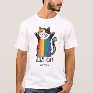 Ally Cat - Rainbow Cat LGBTQ Pride (2) T-Shirt