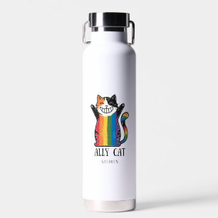 Ally Cat - Rainbow Cat LGBTQ Pride (2) Trinkflasche